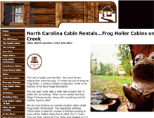 Tablet Screenshot of froghollercabins.com